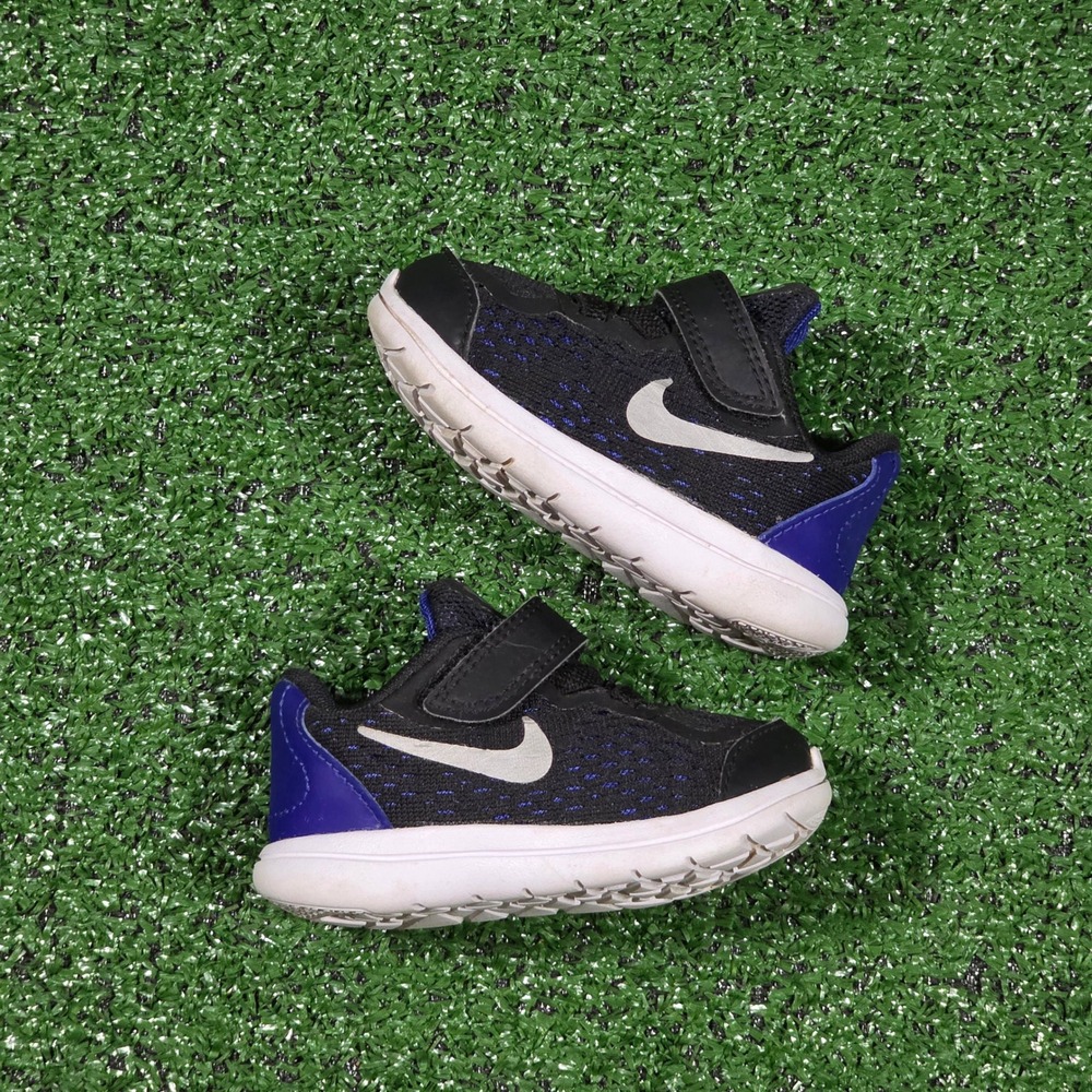 Nike Free RN Sense TD - Black and Dark Royal Blue - Toddler 4C - Picture 2 of 5